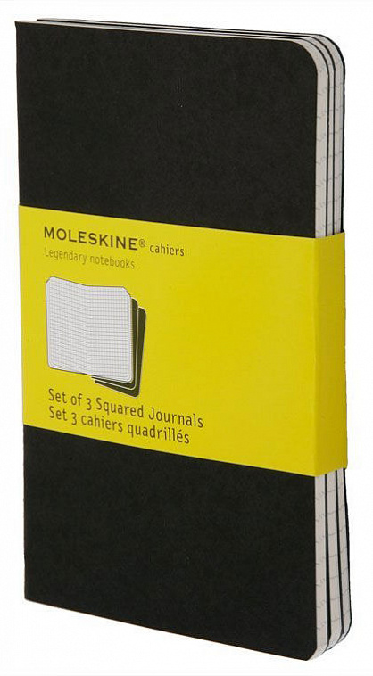 Записная книжка в клетку Moleskine "Cahier Journal" Large 130х210 мм 80 стр черный (3шт)