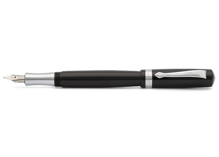 Ручка перьевая Kaweco STUDENT F 0,7 мм, чернила синие, корпус черный с хромированными вставками 606x758