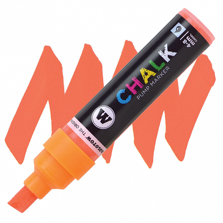 Маркер меловой Molotow "CHALK" 4-8 мм флуоресцентный Оранжевый 606x758