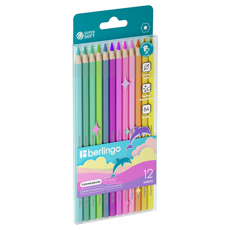 Набор карандашей пастельных Berlingo "SuperSoft. Pastel" 12 шт  606x758