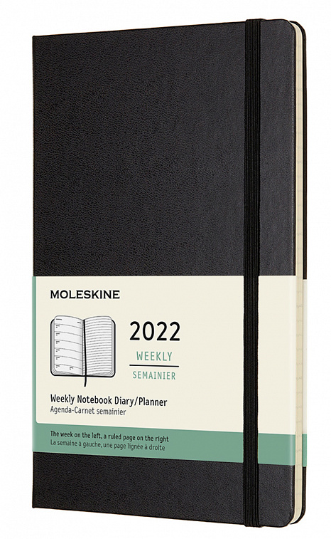 Еженедельник Moleskine "Classic Large" 13х21 см 144 стр., обложка черная