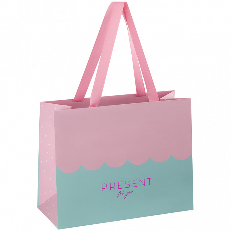 Пакет подарочный MESHU "Wave pink" 23*18*10 см