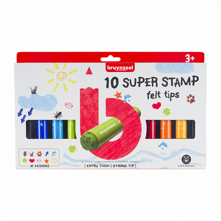 Набор фломастеров Bruynzeel "Super Stamp" 10 цв