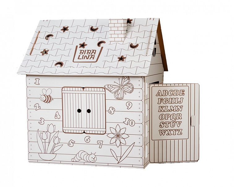 Развивающий картонный домик-конструктор BIBALINA Colouring play-house