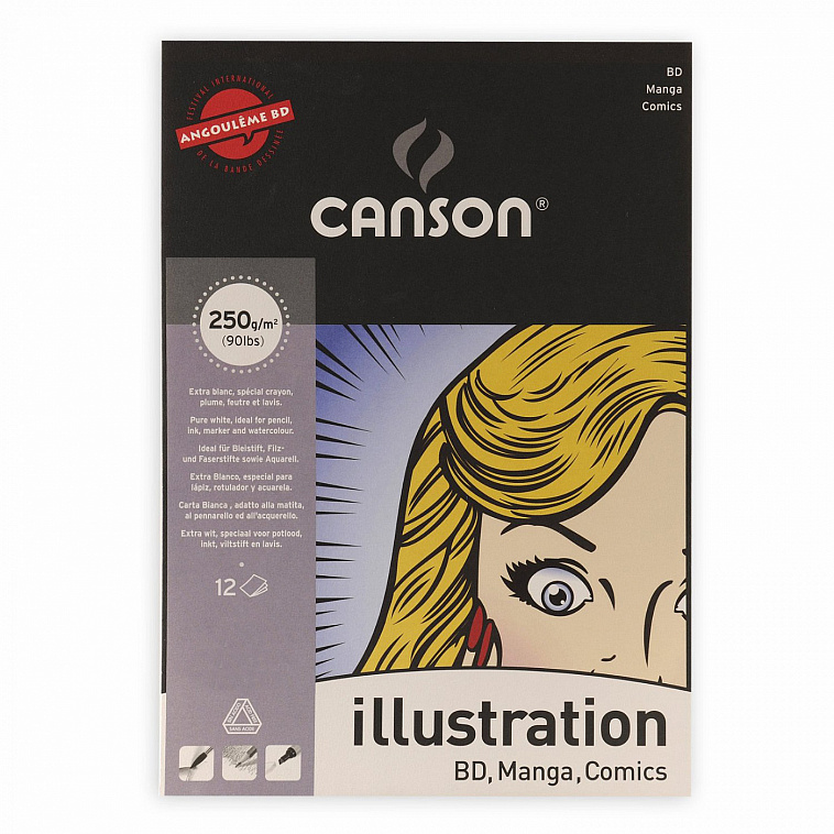 Альбом-склейка для маркеров Canson "Illustration" 21х29,7см 12 л 250 г 