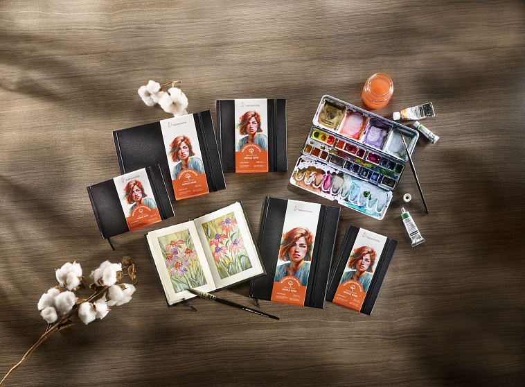 Блокнот для акварели Hahnemuhle Deckle Edge "Портрет" 10,3x15,3 см 30 л 250 г, 100% хлопок, среднее  606x758