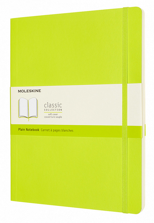 Записная книжка нелинованная Moleskine "Classic Soft" XLarge 19х25 см 192 стр., обложка лайм