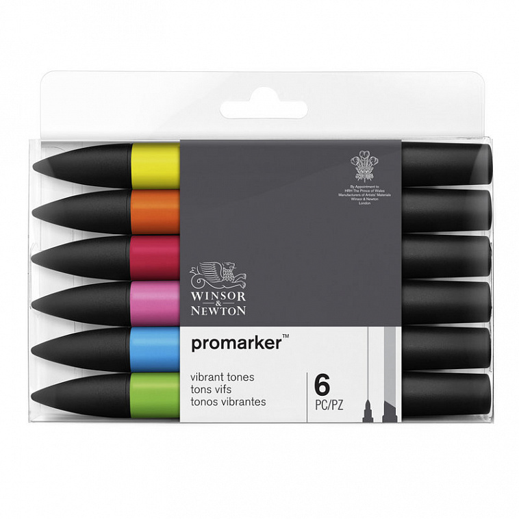 Набор маркеров ProMarker 6 цветов, основные оттенки