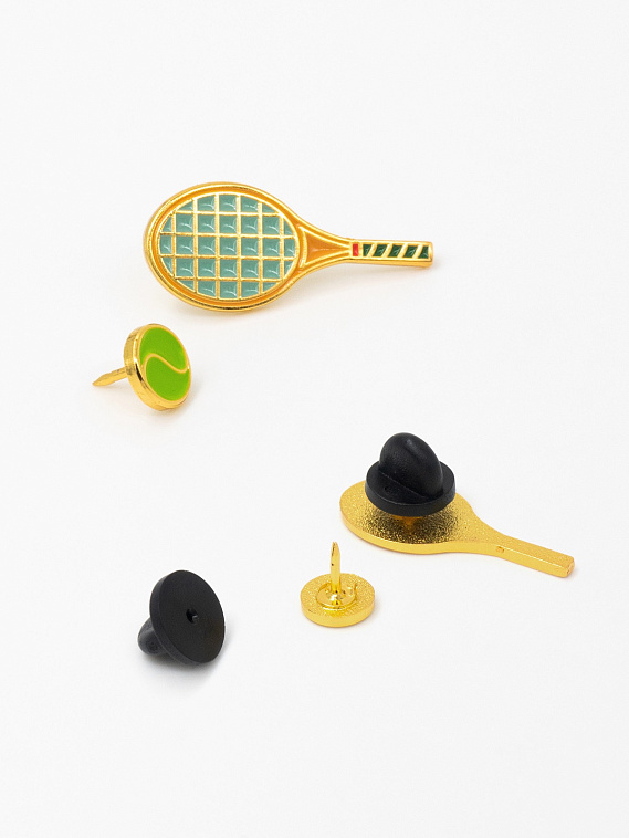 Парные значки эмалированные "Теннис" 606x758