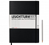 Книга для записей в линейку Leuchtturm1917 "MASTER SLIM" А4 121 л черный  1