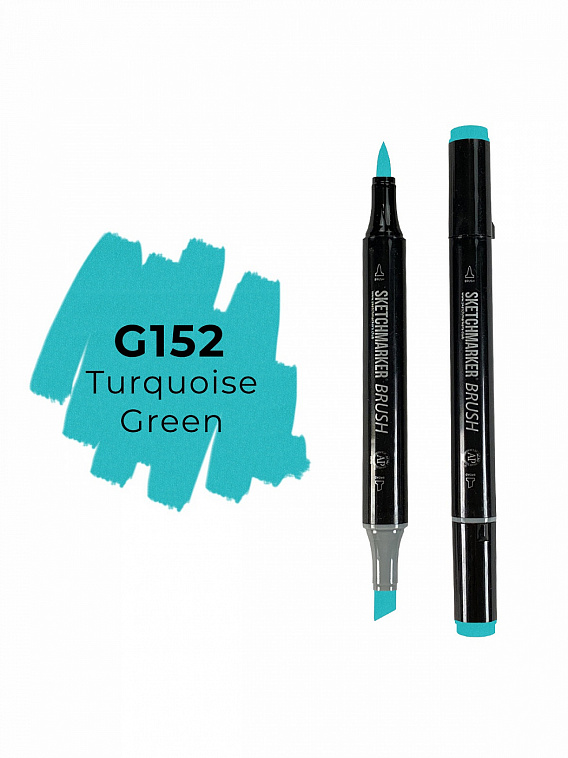 Маркер двухсторонний на спиртовой основе Sketchmarker Brush Цвет Бирюзово-зеленый 606x758