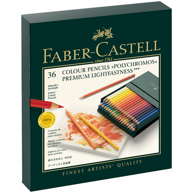 Набор карандашей цветных Faber-castell "Polychromos" 36 шт проф-ные в пластиковой коробке   