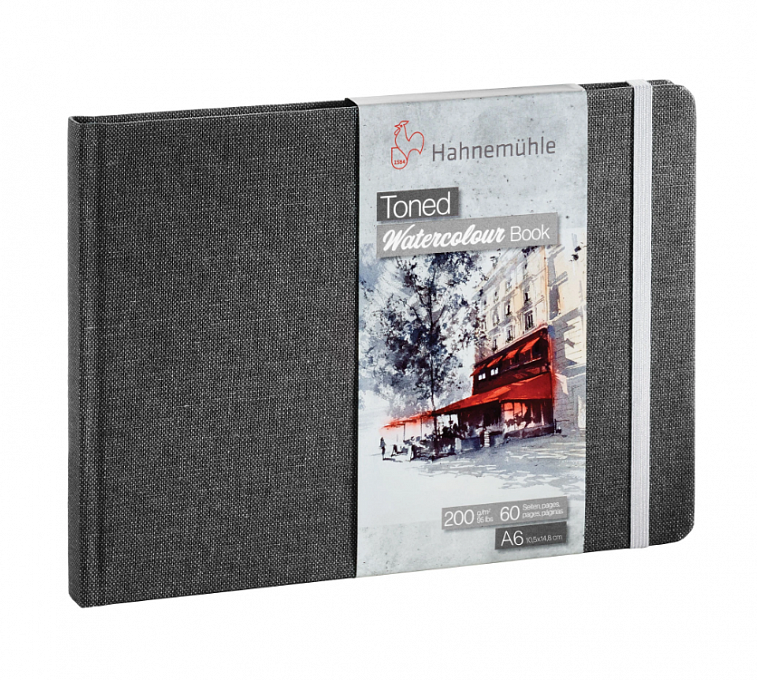 Альбом для акварели Hahnemuhle "Watercolour book"A6 30 л 200 г целлюлоза 100%, мелкое зерно, серый