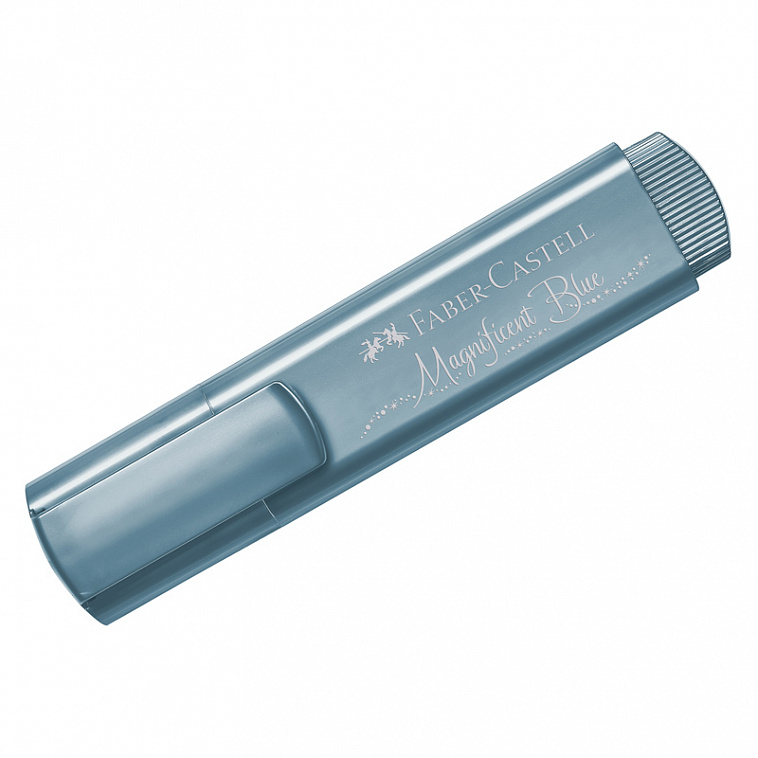 Текстовыделитель Faber-Castell "46 Metallic" 1-5 мм, мерцающий синий 606x758