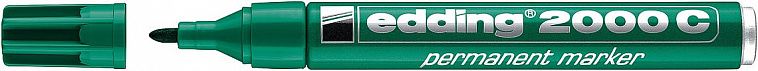 Маркер перманентный Edding "2000C" 1,5-3 мм с круглым наконечником, зеленый 606x758