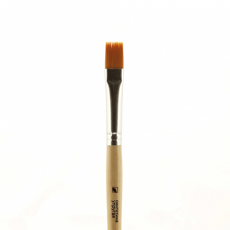 Кисть синтетика №10 плоская Альбатрос "Хобби" упругая, длинная ручка 606x758