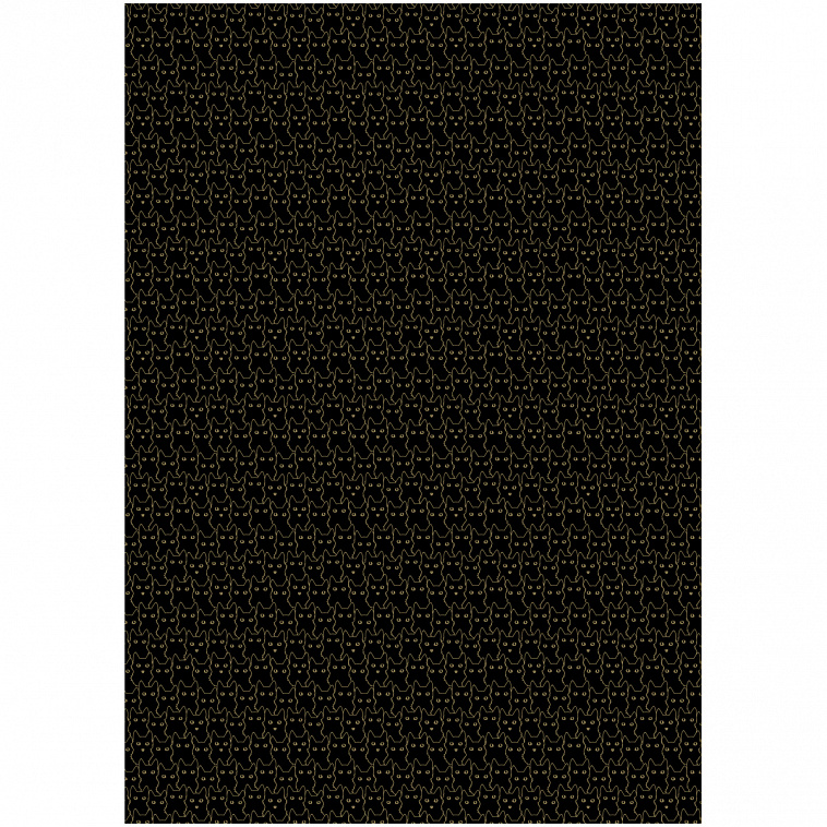 Упаковочная бумага глянцевая  MESHU "Ночь котов", 70*100 см, 80 г