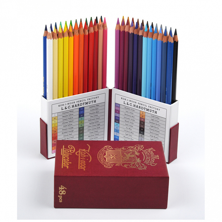 Набор карандашей цветных Koh-I-Noor "Polycolor Retro" 48 шт, пенал-премиум