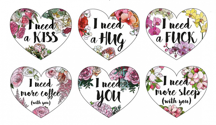 Мини-открытка в форме сердца "I need a hug"