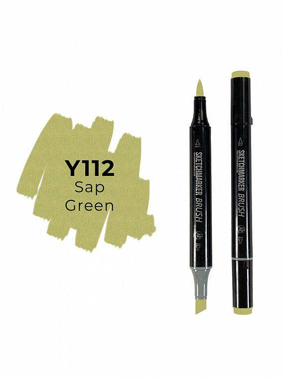 Маркер двухсторонний на спиртовой основе Sketchmarker Brush Цвет Зеленая краска из крушины 606x758