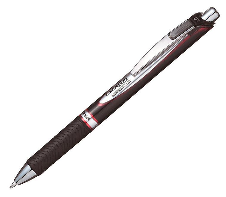 Ручка гелевая автоматическая c перманентными чернилами Pentel "Energel Permanent" 0,7 мм, цвет черни 606x758