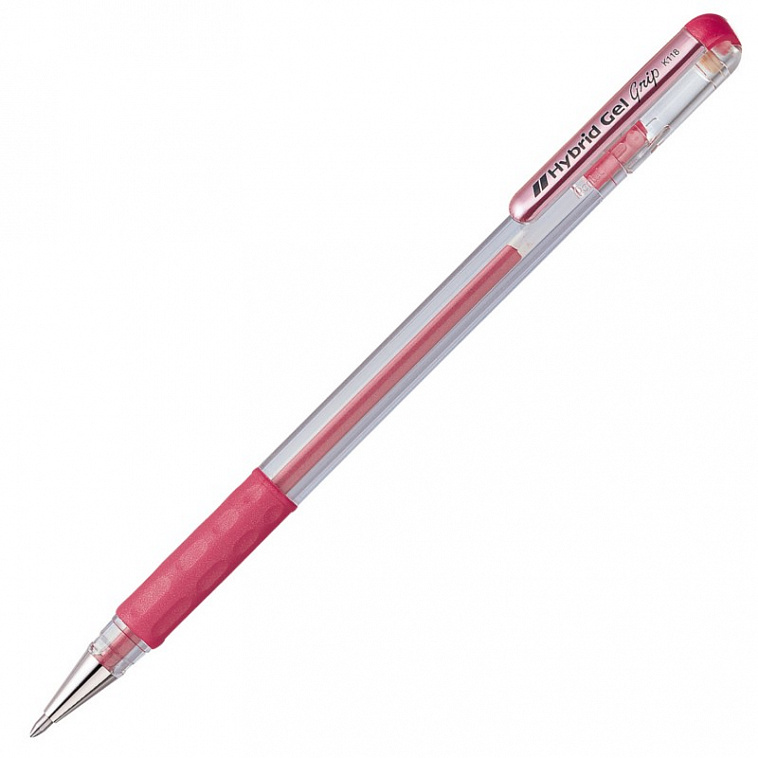 Ручка гелевая Pentel "Hybrid gel Grip" 0,8 мм, стержень красный 606x758