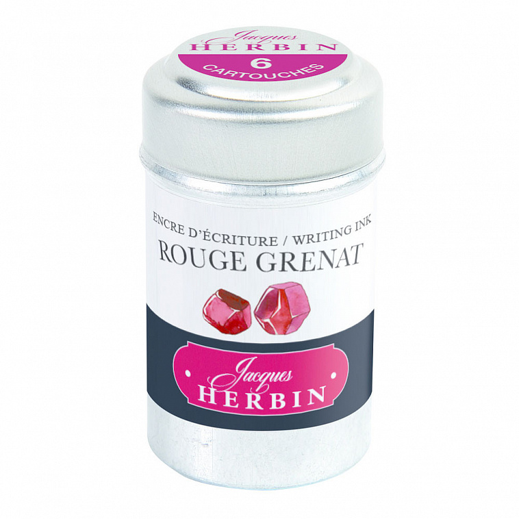 Набор картриджей для перьевой ручки Herbin, Rouge grenat Гранатовый, 6 шт 606x758