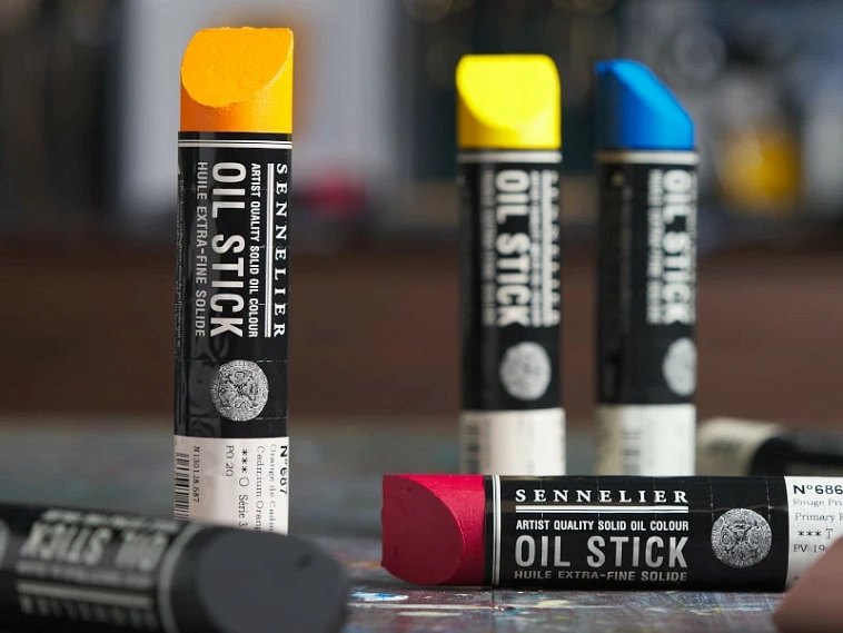 Масляная краска в форме пастели Sennelier "Oil Stick", большая, белила титановые 606x758