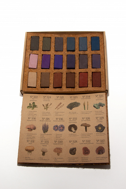 Набор пастели сухая, мягкая ручной работы EARTHBERRY "Лунное затмение", 18 цветов 606x758