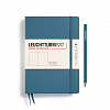 Записная книжка нелинованная Leuchtturm Rising Colours А5 251 стр., твердая обложка голубой камень