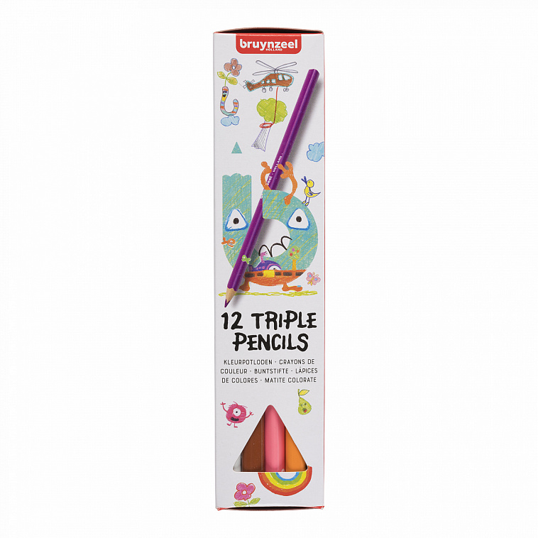 Набор карандашей цветных Bruynzeel "Triple" 12 цв, трехгранные