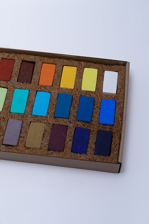 Набор пастели сухая, мягкая ручной работы EARTHBERRY "Базовый", 30 цветов 606x758