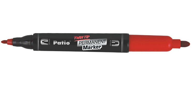 Маркер перманентный двухсторонний Patio 4,0-2,0 мм, цвет красный 606x758