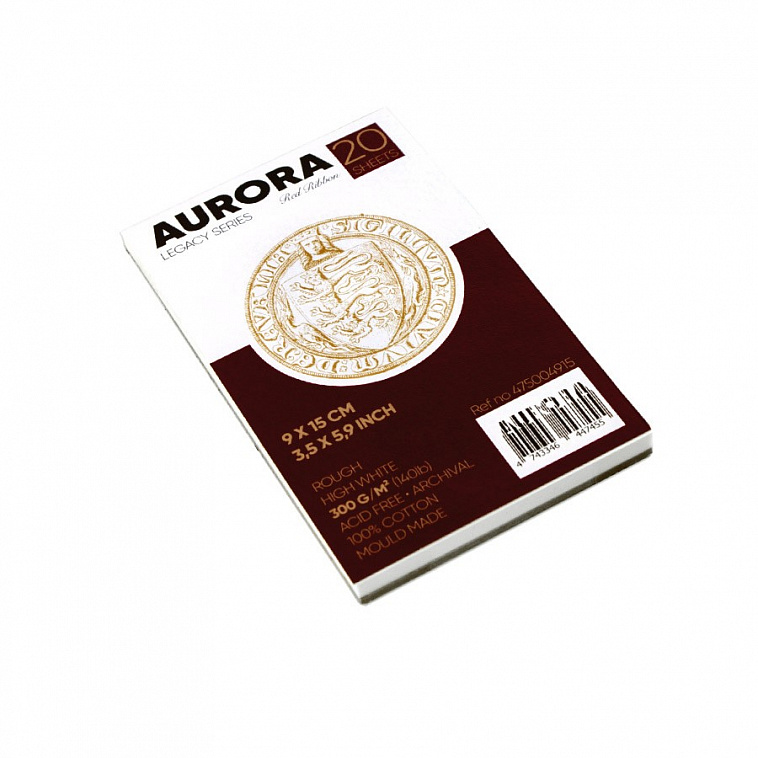 Альбом-склейка для акварели Aurora Red Ribbon 9х15 см 20 л 300 г 100% хлопок