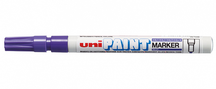 Маркер-краска Uni "Paint" PX-21, 0,8-1,2 мм, алюминиевый корпус, фиолетовый 606x758