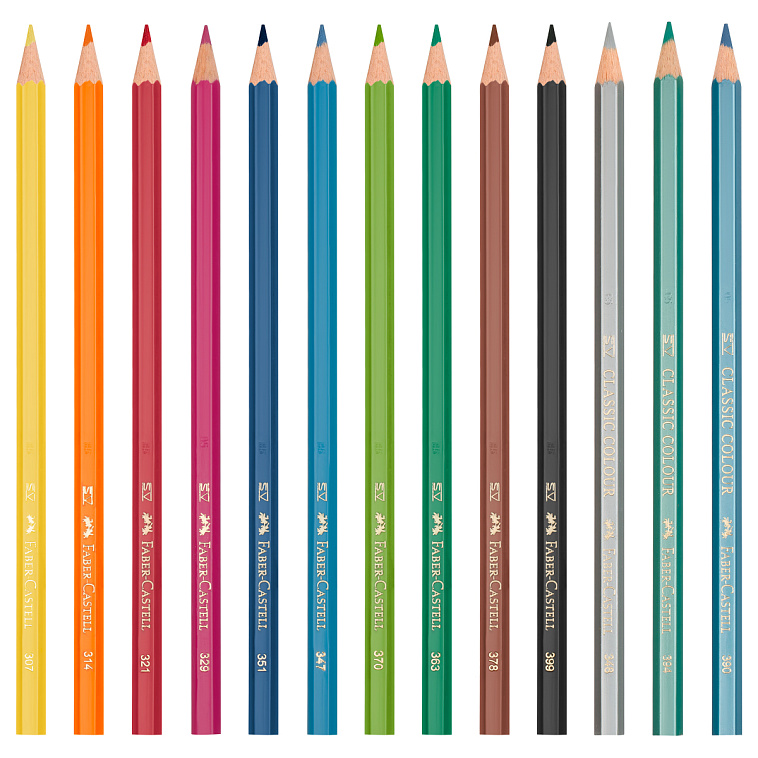 Набор карандашей цветные Faber-Castell "Dinosaur", 10 цв. + 3 цв. металл. + наклейки, заточен., карт 606x758