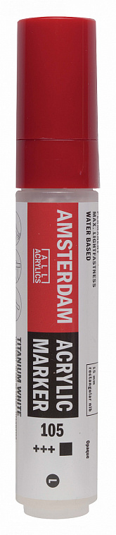 Маркер акриловый Talens "Amsterdam" 15 мм №105 Белила титановые 606x758