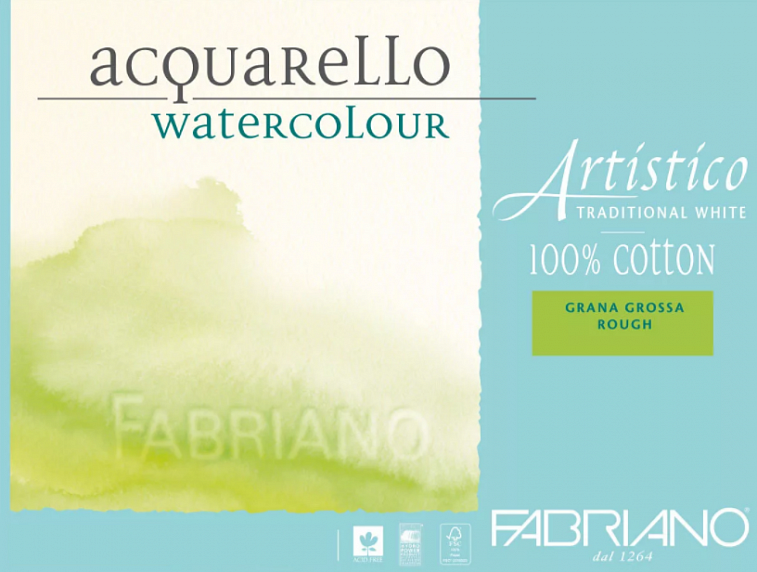 Альбом-склейка для акварели Fabriano "Artistico" Торшон 30,5x40,5 см 25 л 200 г 100% хлопок