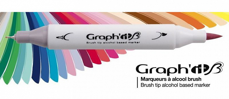 Маркер спиртовой GRAPH'IT Brush двусторонний, все цвета