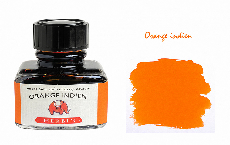 Чернила в банке Herbin, 30 мл, Orange indien, Оранжевый 606x758