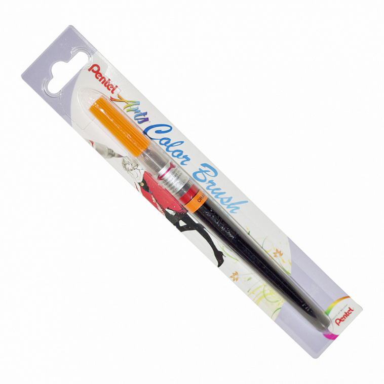Кисть с краской Pentel "Colour Brush" Оранжевый   606x758