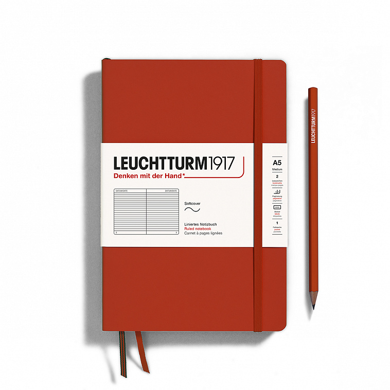 Блокнот в линейку Leuchtturm1917 "Natural Colors" 14,5x21 см 61 л, мягкая обложка, цвет:  Рыжий лис 606x758