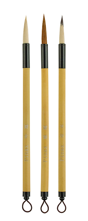Набор кистей для каллиграфии из козы и пони Pinax 3 шт 606x758