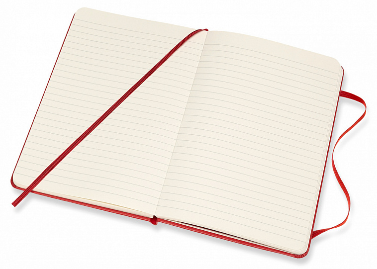 Записная книжка в линейку Moleskine "Classic" Medium 115х180 мм 240 стр., твердая обложка красная 606x758
