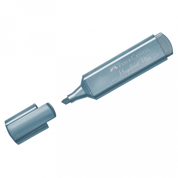 Текстовыделитель Faber-Castell "46 Metallic" 1-5 мм, мерцающий синий 606x758