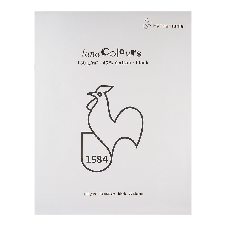 Альбом-склейка для пастели Lana "COLOURS" 50х65 см 25 л 160 г, черный 606x758