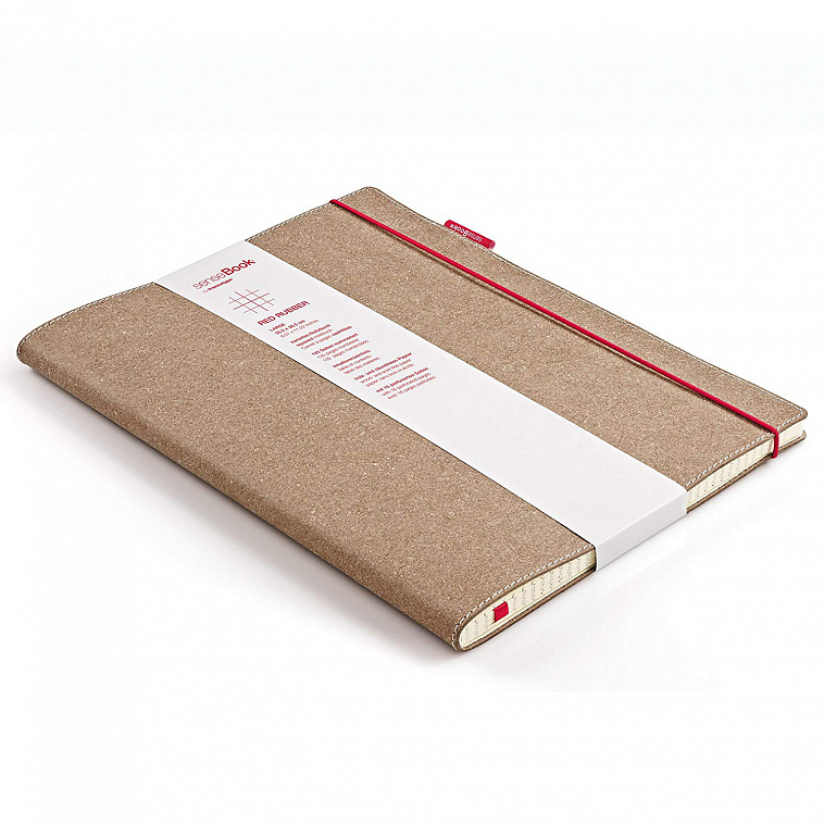 Блокнот SenseBook "Red Rubber L" 20,5x28,5 см в клетку