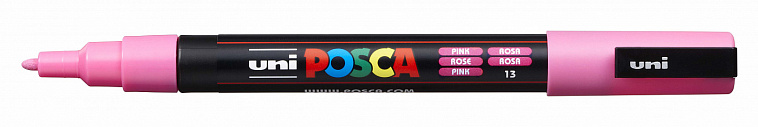 Маркер UNI "POSCA" PC-3M, 0,9-1,3 мм, наконечник пулевидный, №13 цвет розовый 606x758