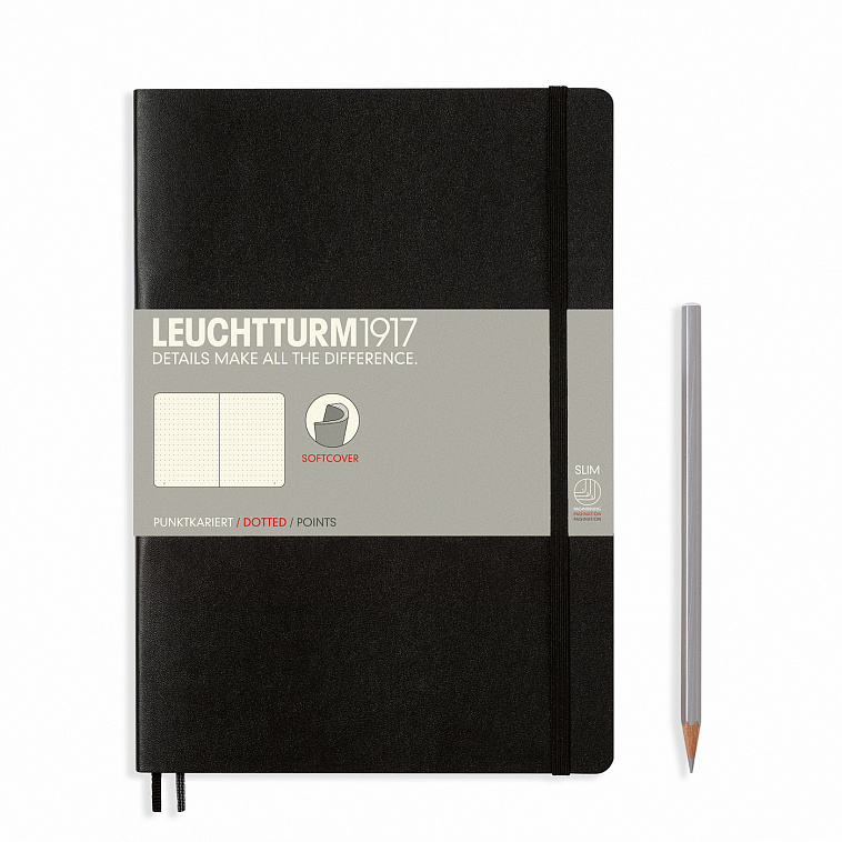 Книга для записей в точку, мягкая обложка Leuchtturm1917 B5 черная
