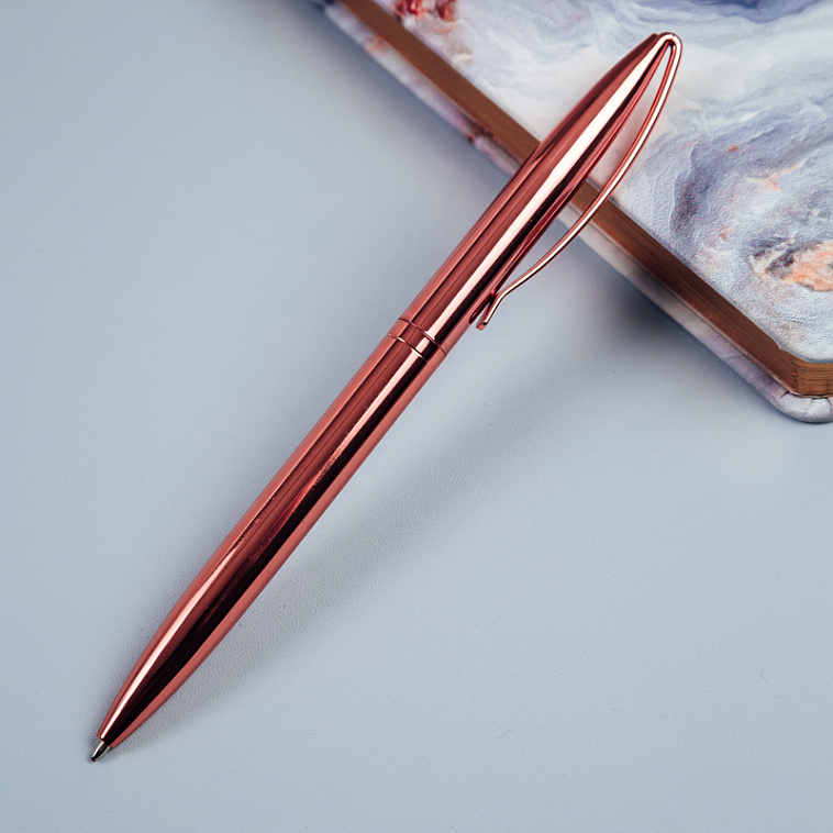 Ручка шариковая автоматическая MESHU "Rose gold" синяя, 1,0 мм